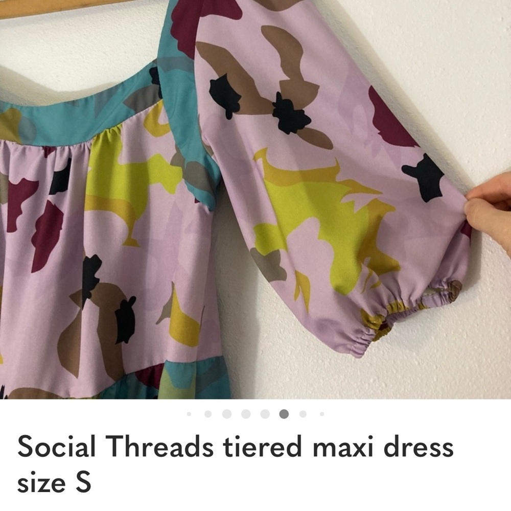 Social Threads tiered maxi dress size S - Picture 3 of 3